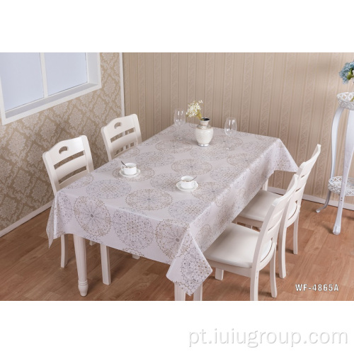 Toalha de mesa de PVC impermeável com estampa floral